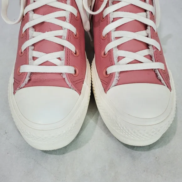 Converse Women's CTAS Lift Hi Sherpa A04256C Rust Pink/Egret Leather Sz 7 - Picture 8 of 15